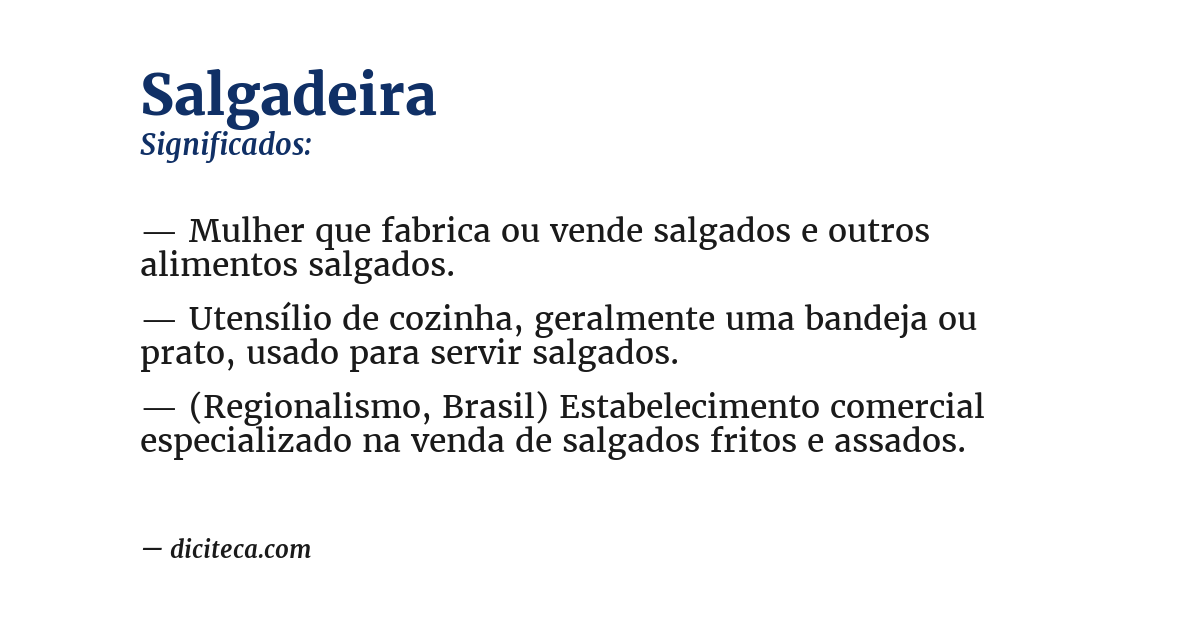 Significado de salgadeira