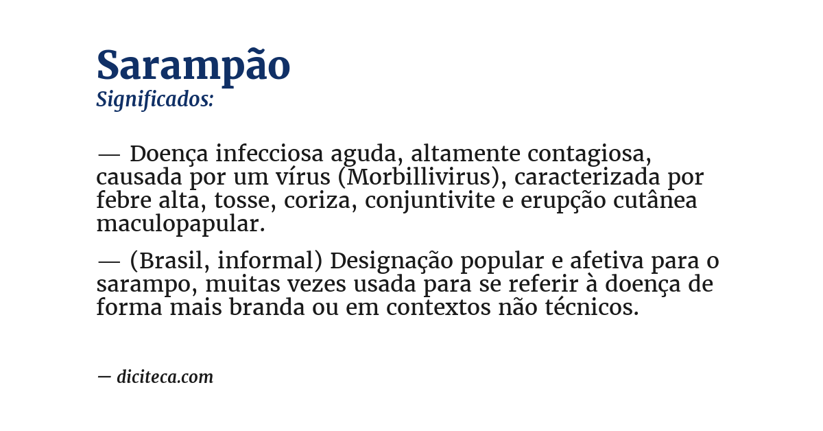 Significado de sarampão