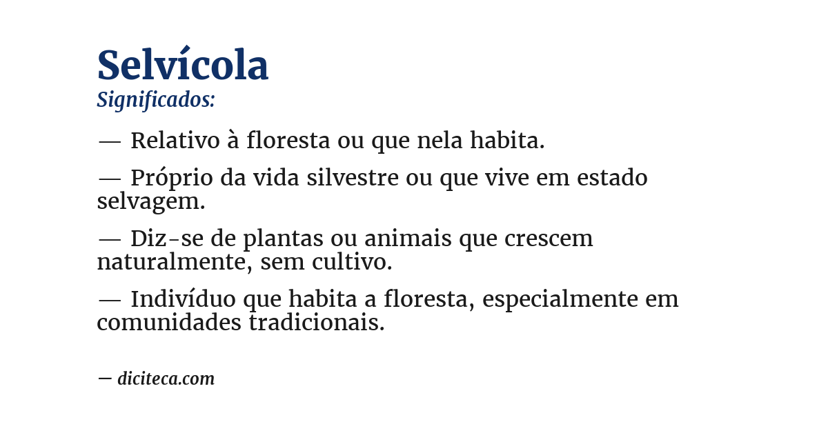 Significado de selvícola