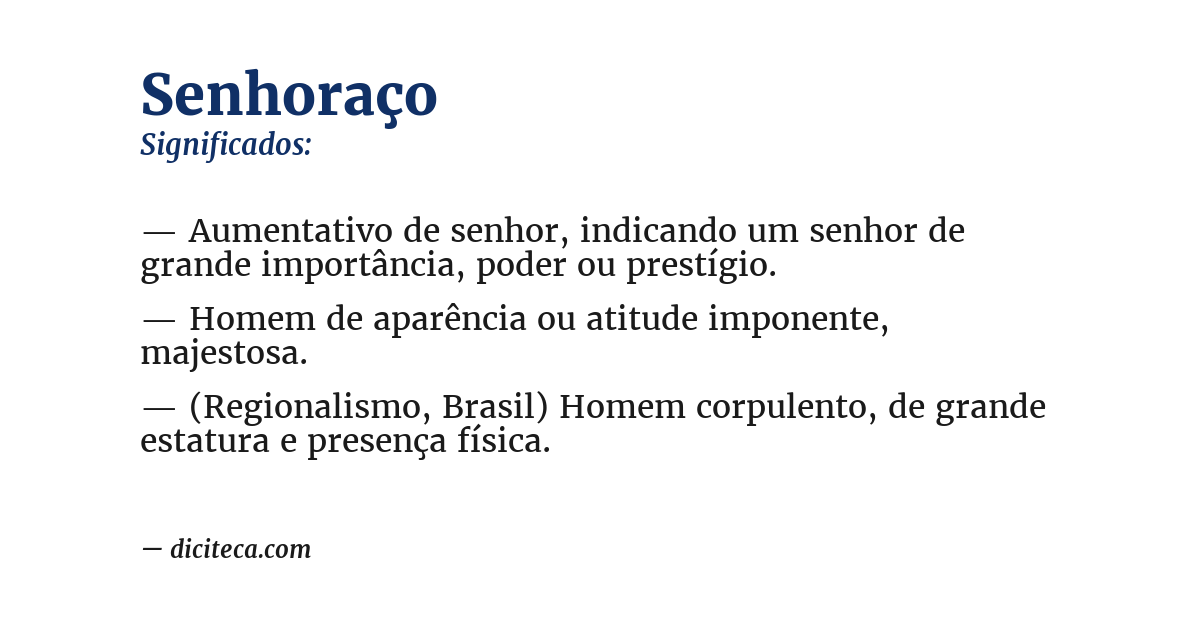 Significado de senhoraço