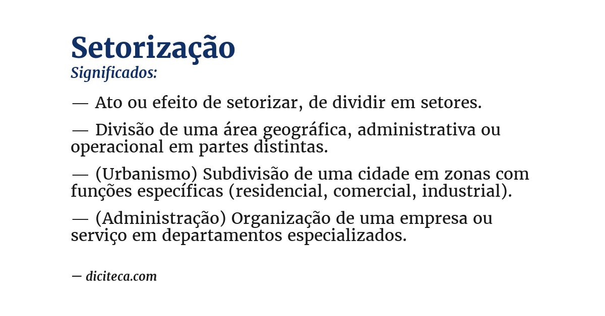 Significado de setorização