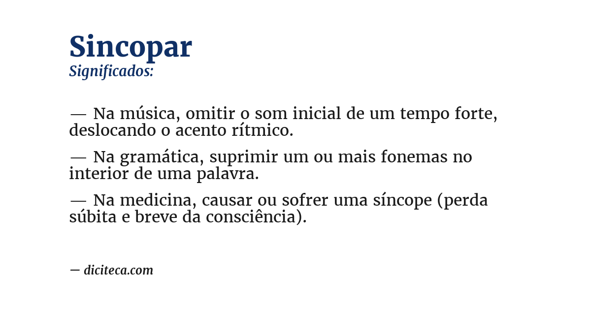 Significado de sincopar