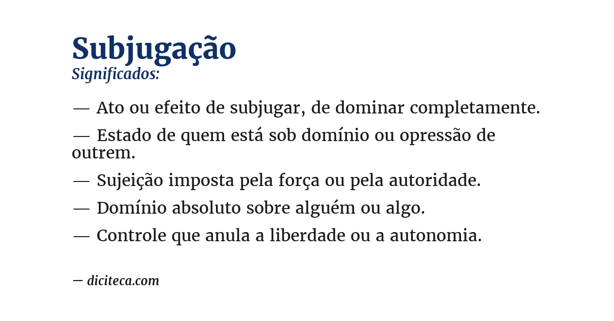 Significado de subjugação