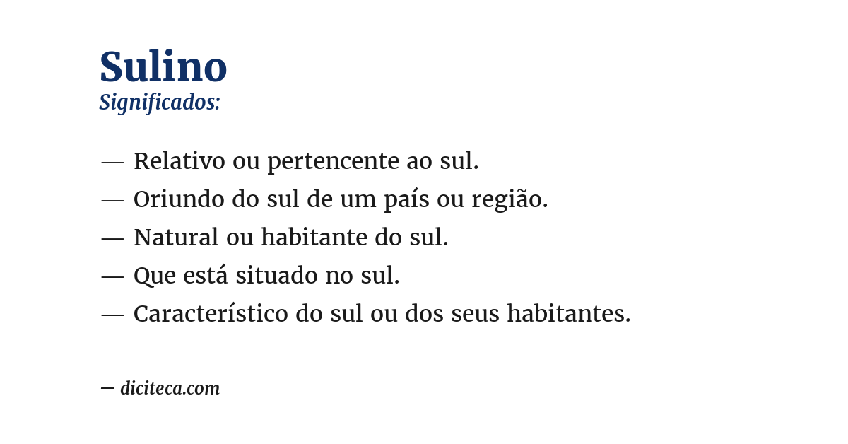 Significado de sulino