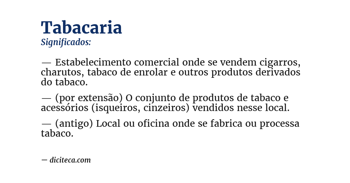 Significado de tabacaria