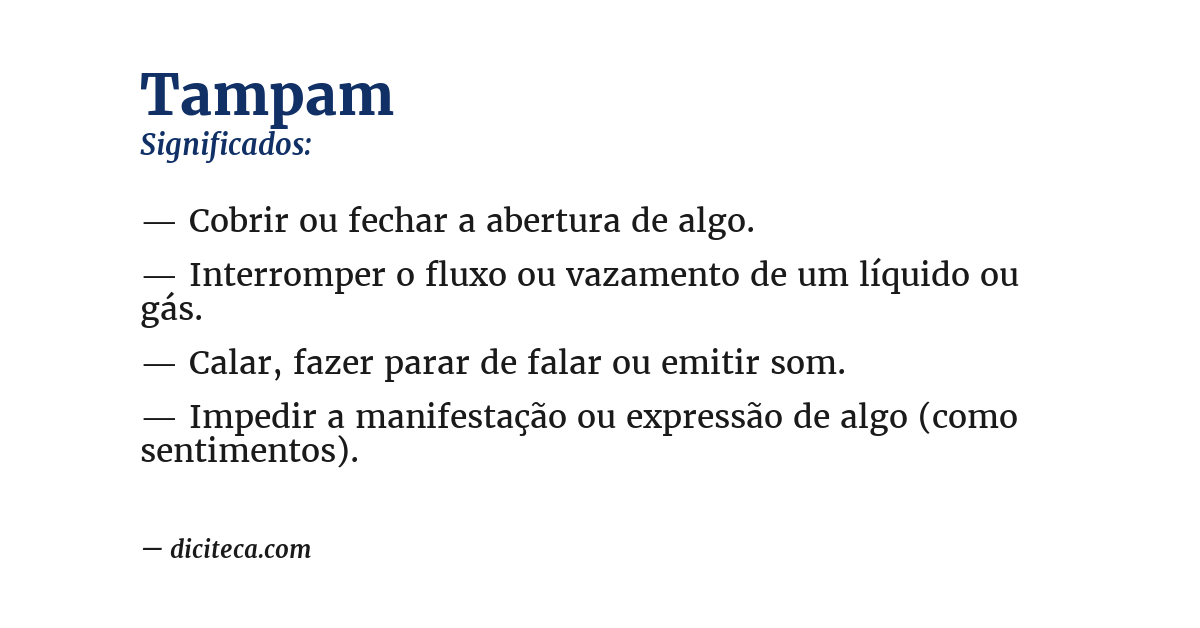 Significado de tampam