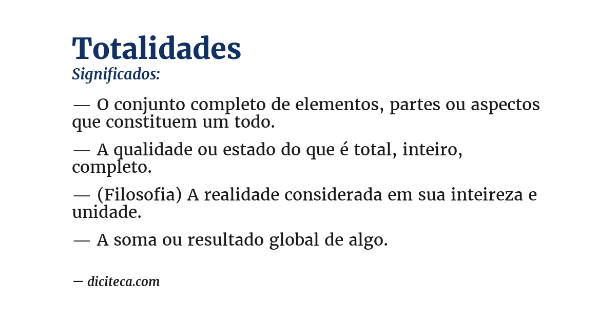 Significado de totalidades