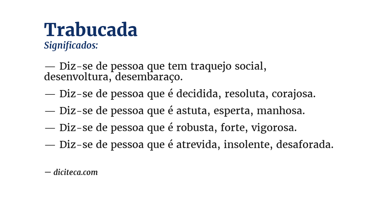 Significado de trabucada