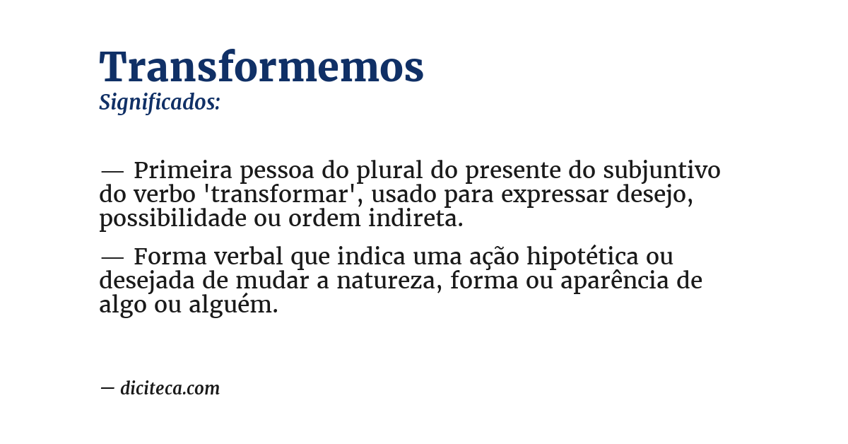 Significado de transformemos