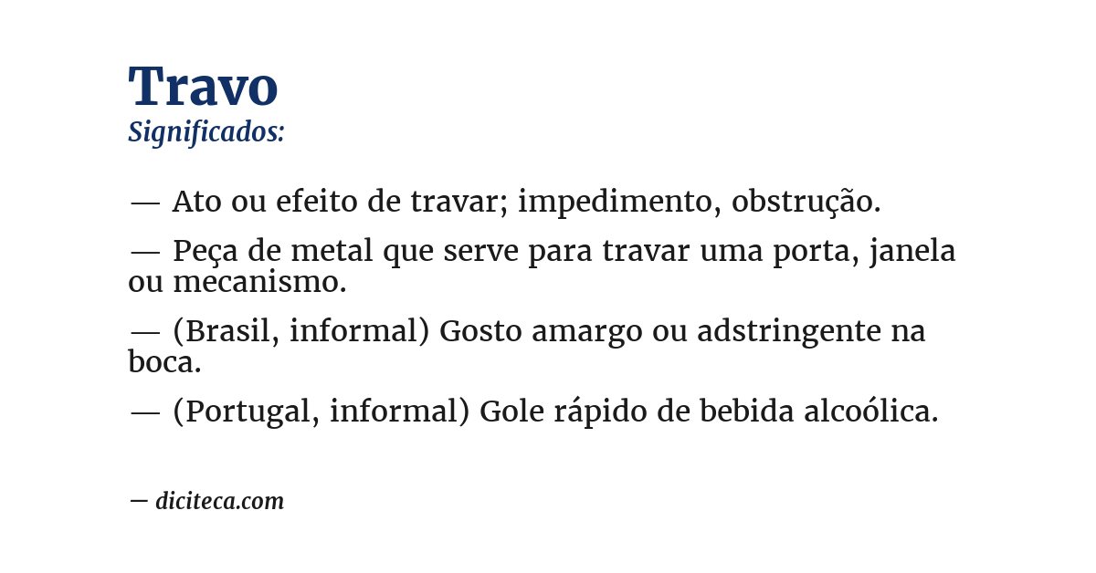 Significado de travo