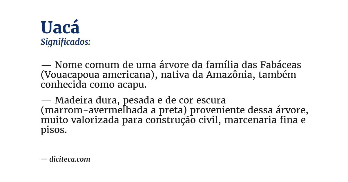 Significado de uacá