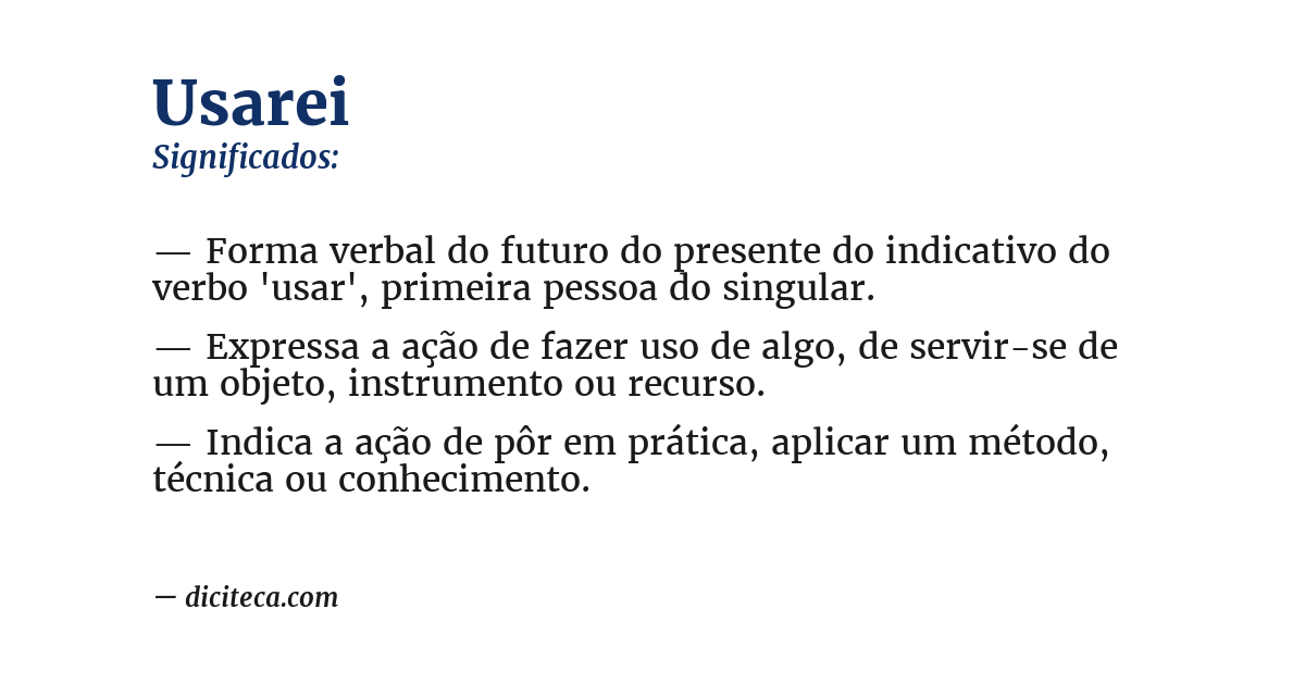 Significado de usarei
