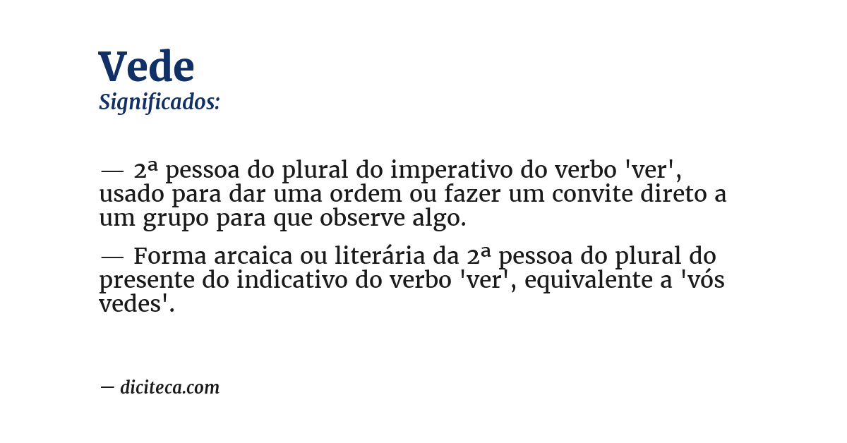 Significado de vede