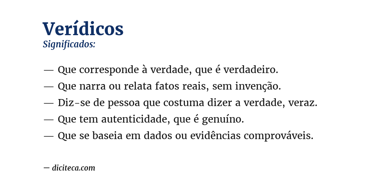 Significado de verídicos
