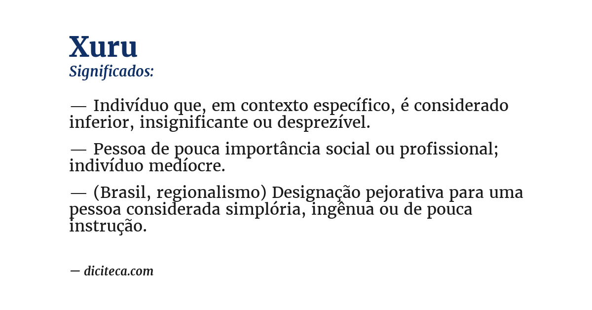 Significado de xuru