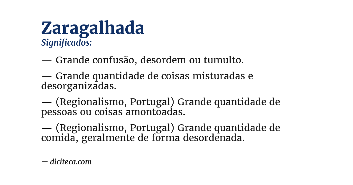 Significado de zaragalhada
