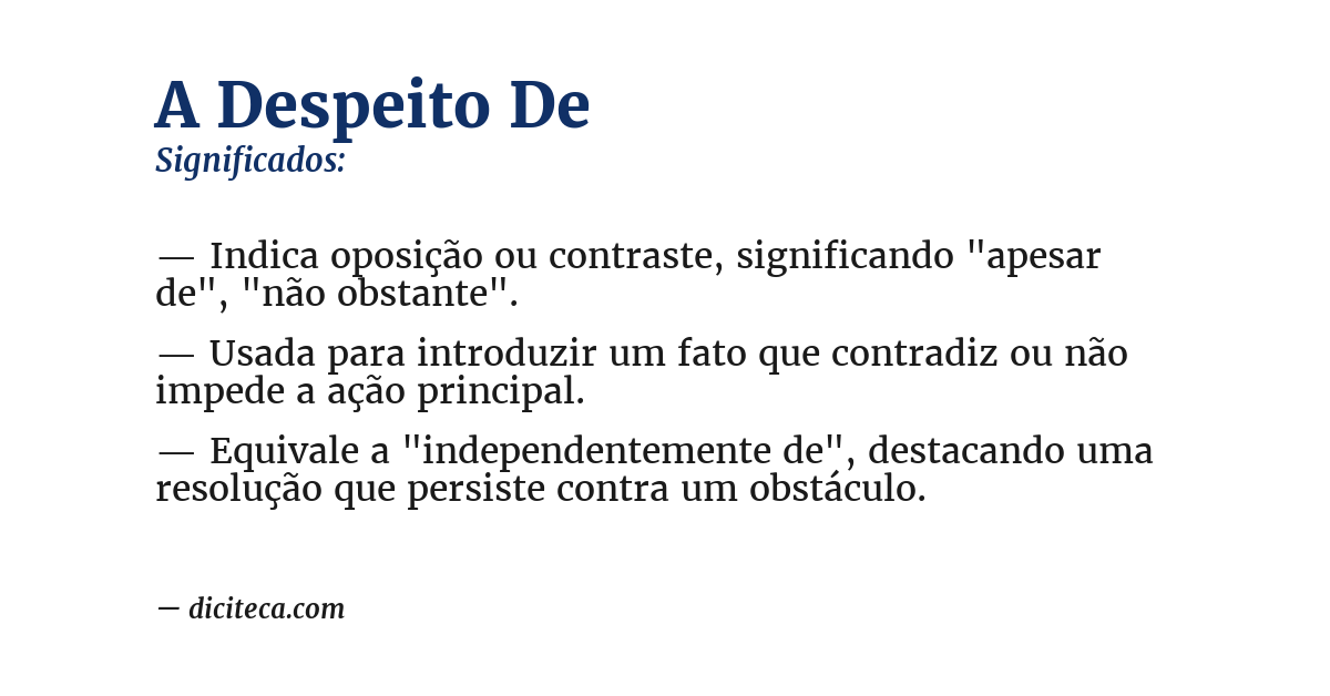 Significado de a despeito de