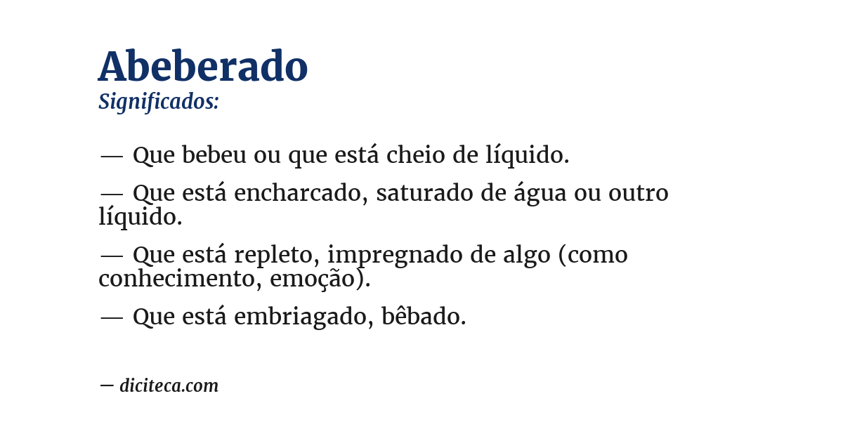Significado de abeberado