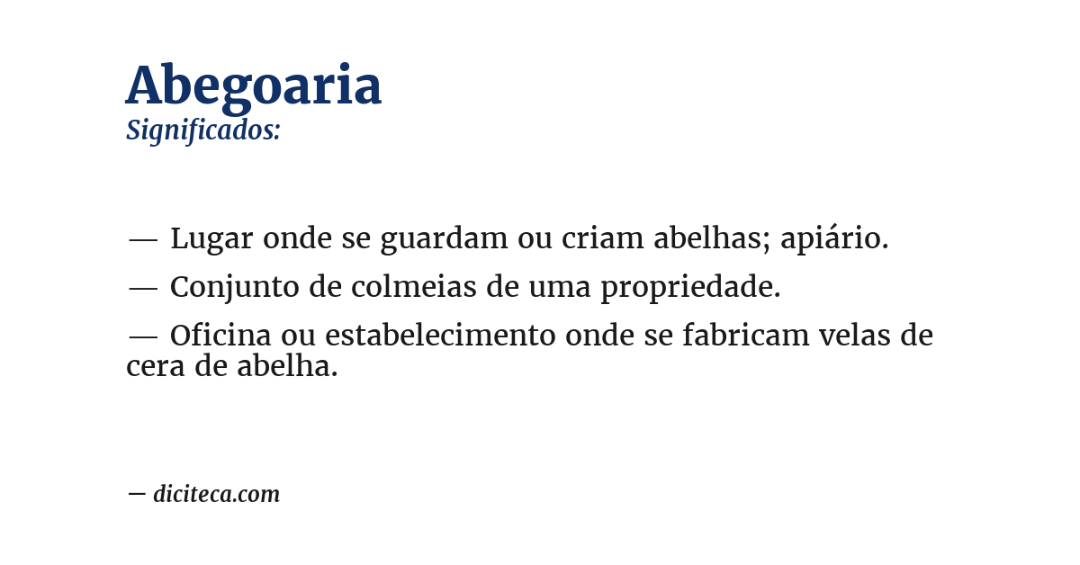 Significado de abegoaria