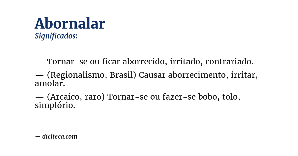 Significado de abornalar