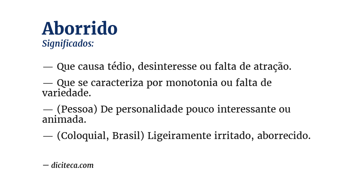 Significado de aborrido