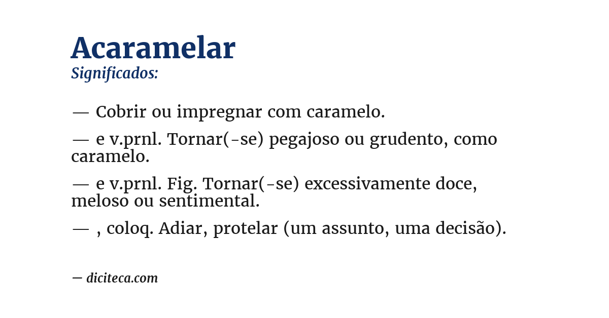 Significado de acaramelar