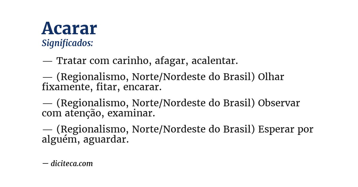 Significado de acarar