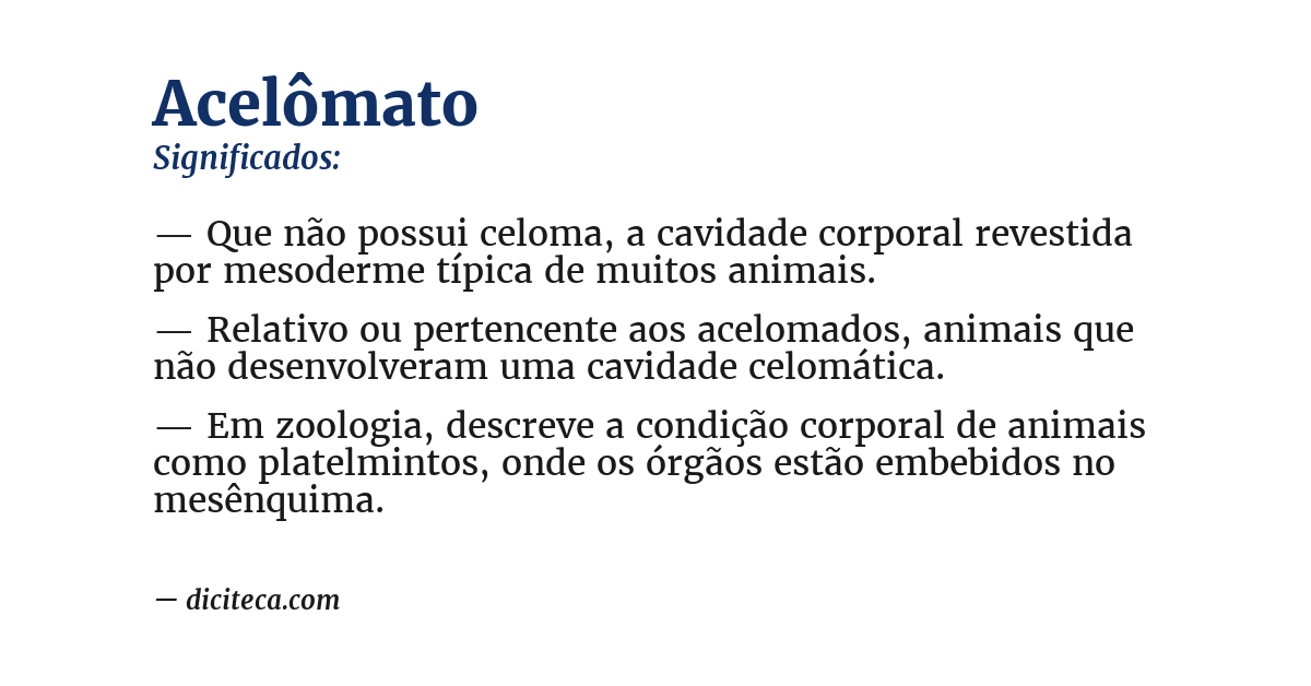 Significado de acelômato