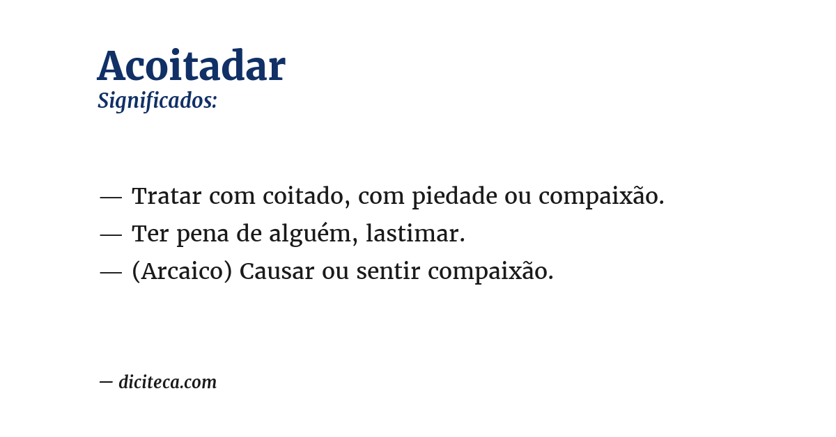 Significado de acoitadar