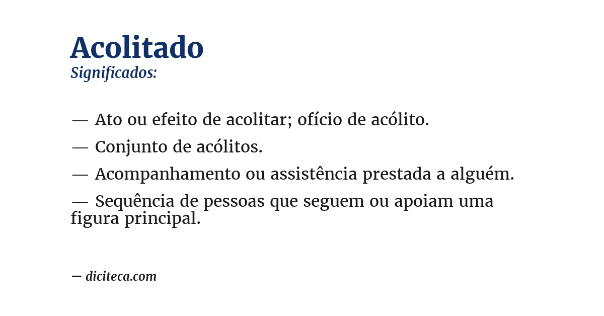 Significado de acolitado