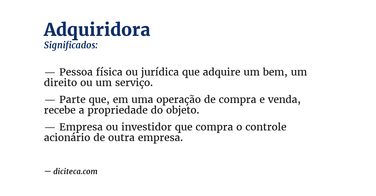 Significado de adquiridora
