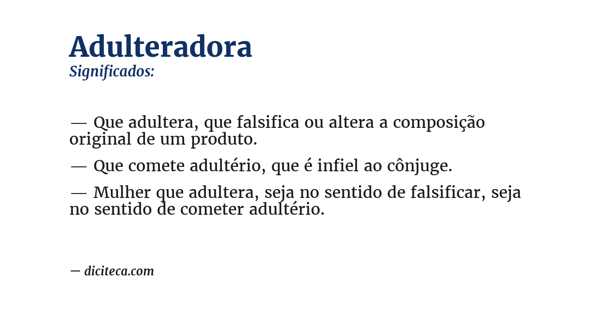 Significado de adulteradora