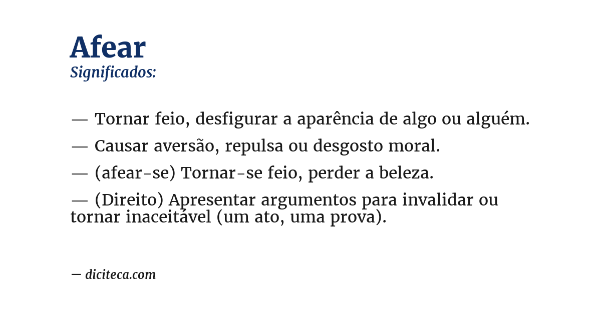 Significado de afear