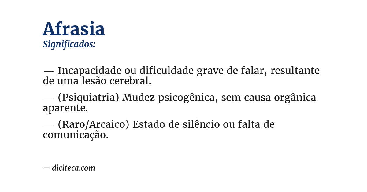 Significado de afrasia