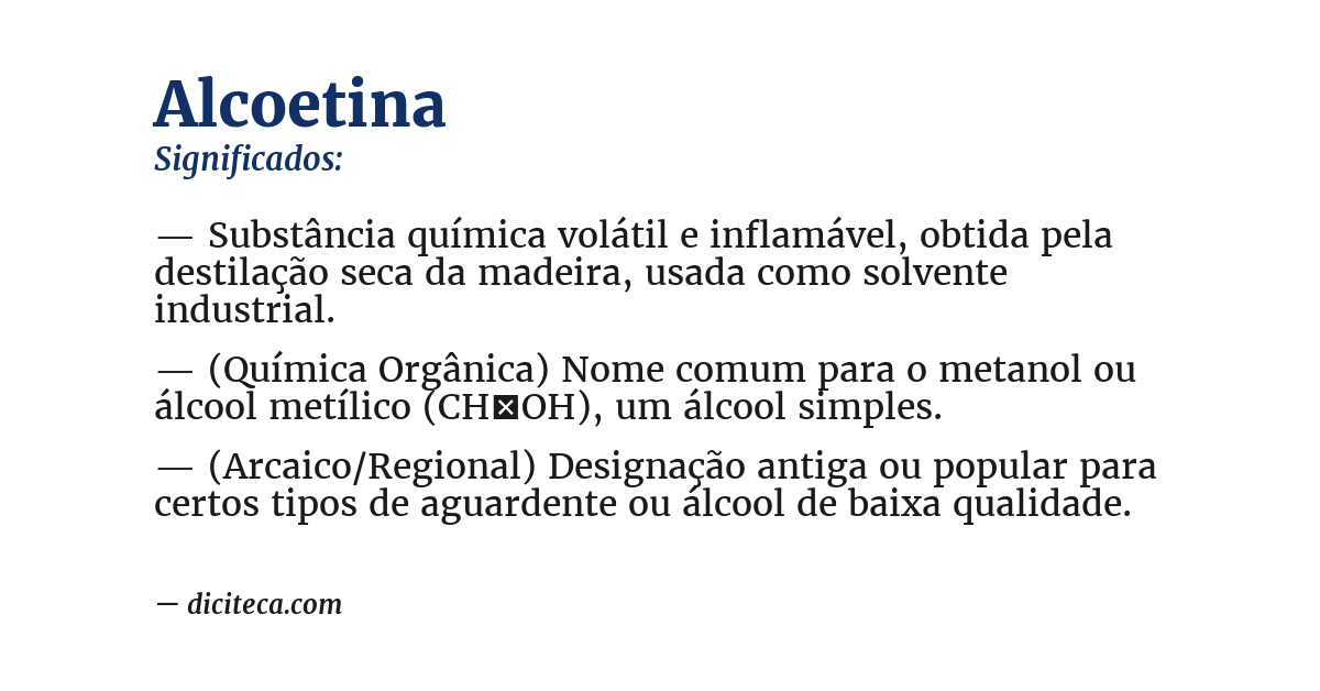 Significado de alcoetina