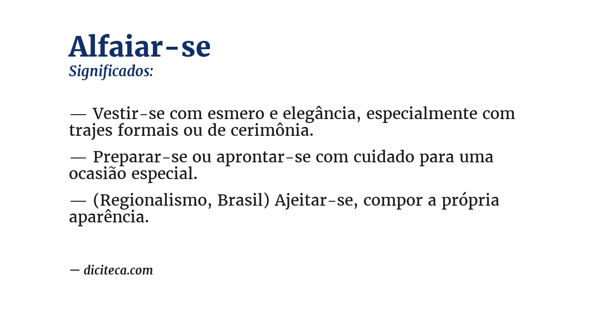 Significado de alfaiar-se