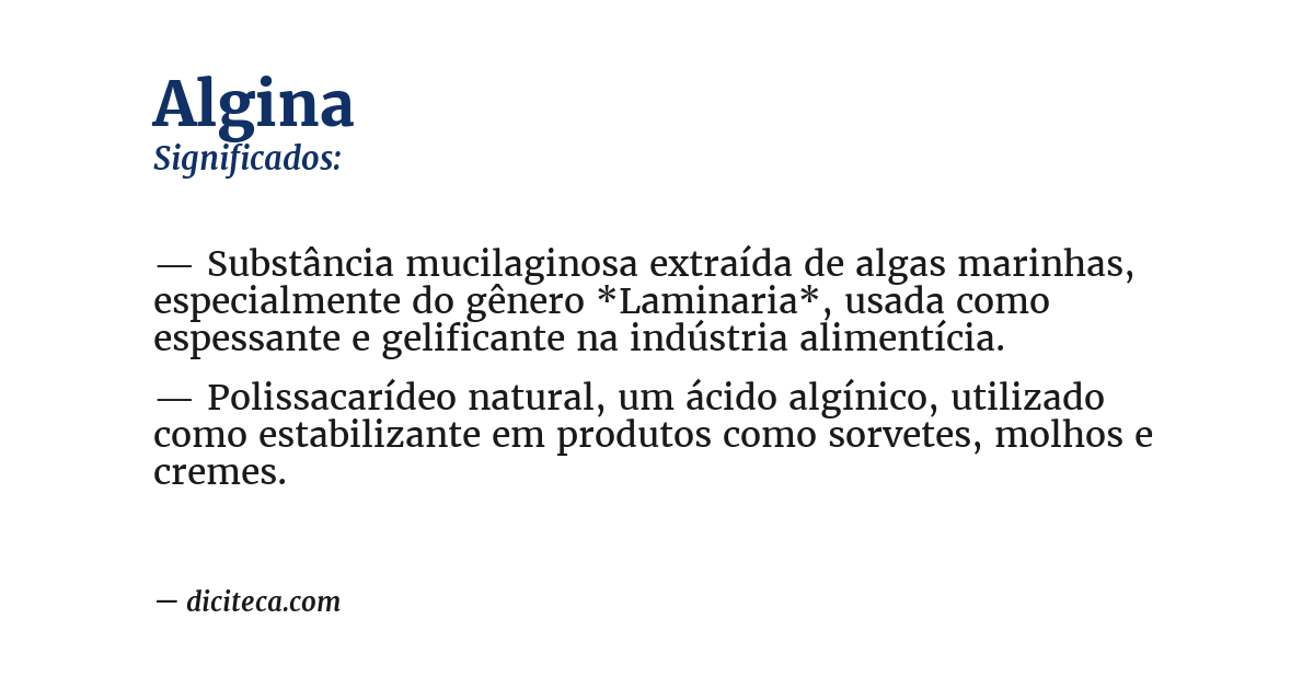 Significado de algina