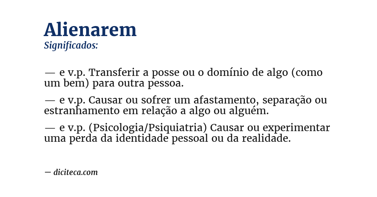 Significado de alienarem
