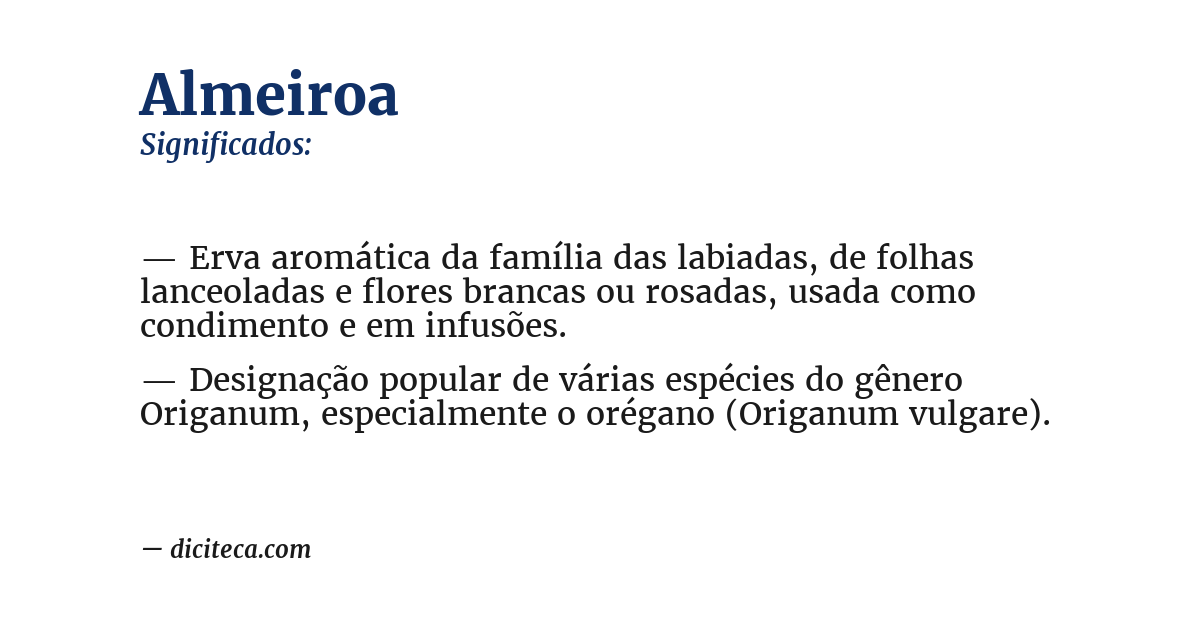 Significado de almeiroa