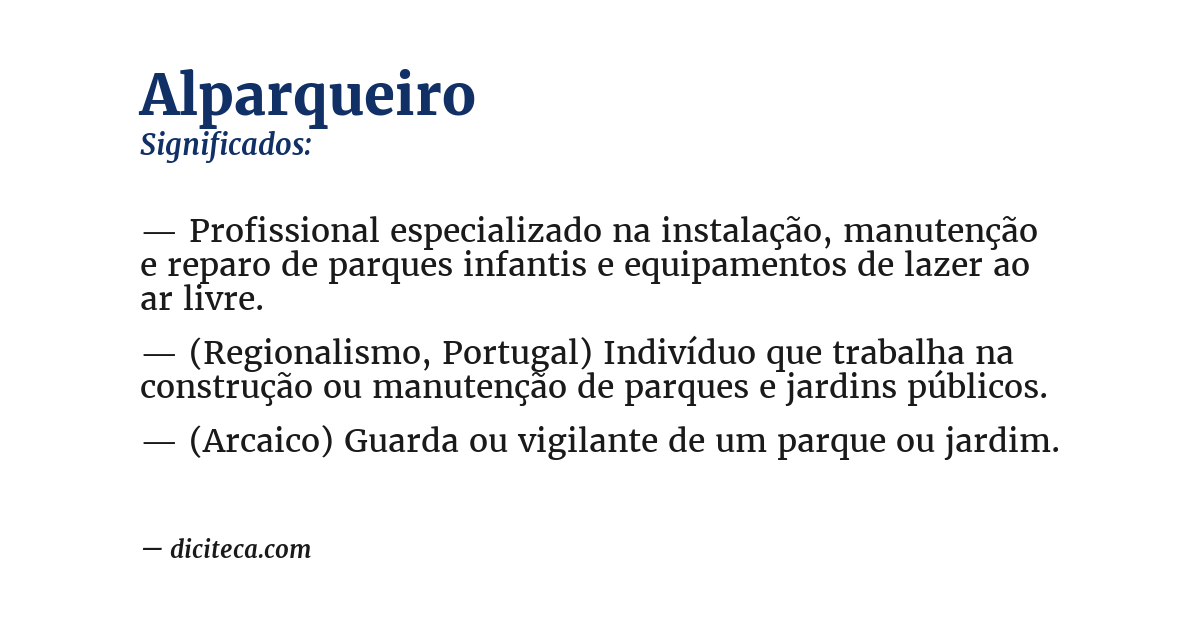 Significado de alparqueiro