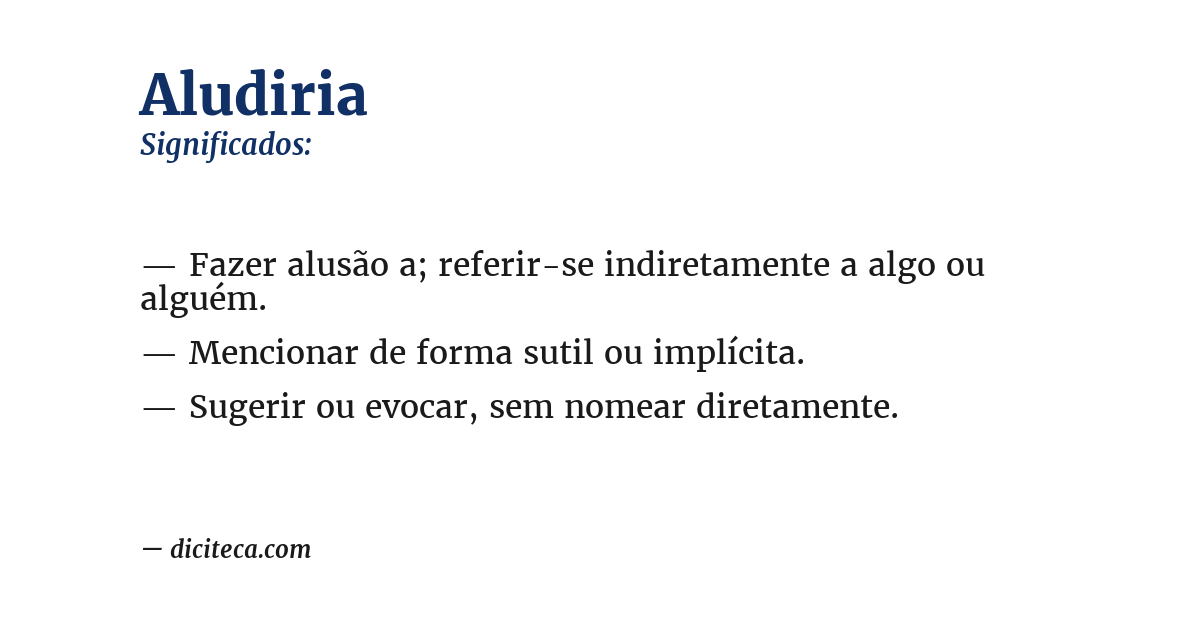 Significado de aludiria