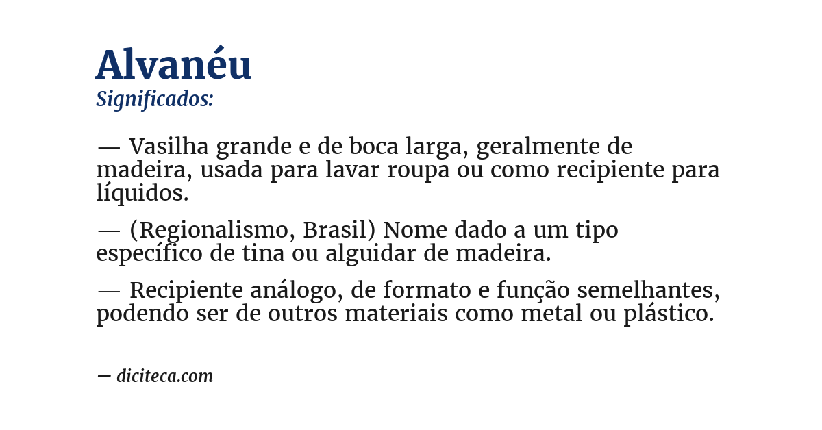 Significado de alvanéu
