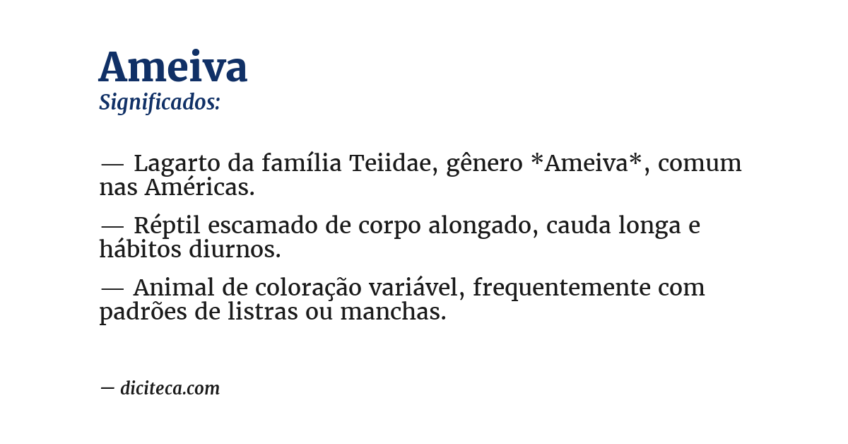 Significado de ameiva