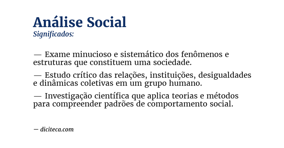 Significado de análise social