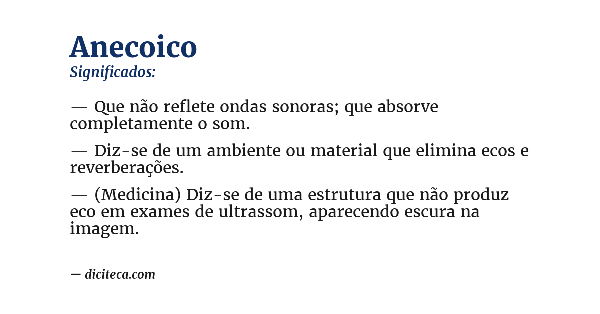 Significado de anecoico