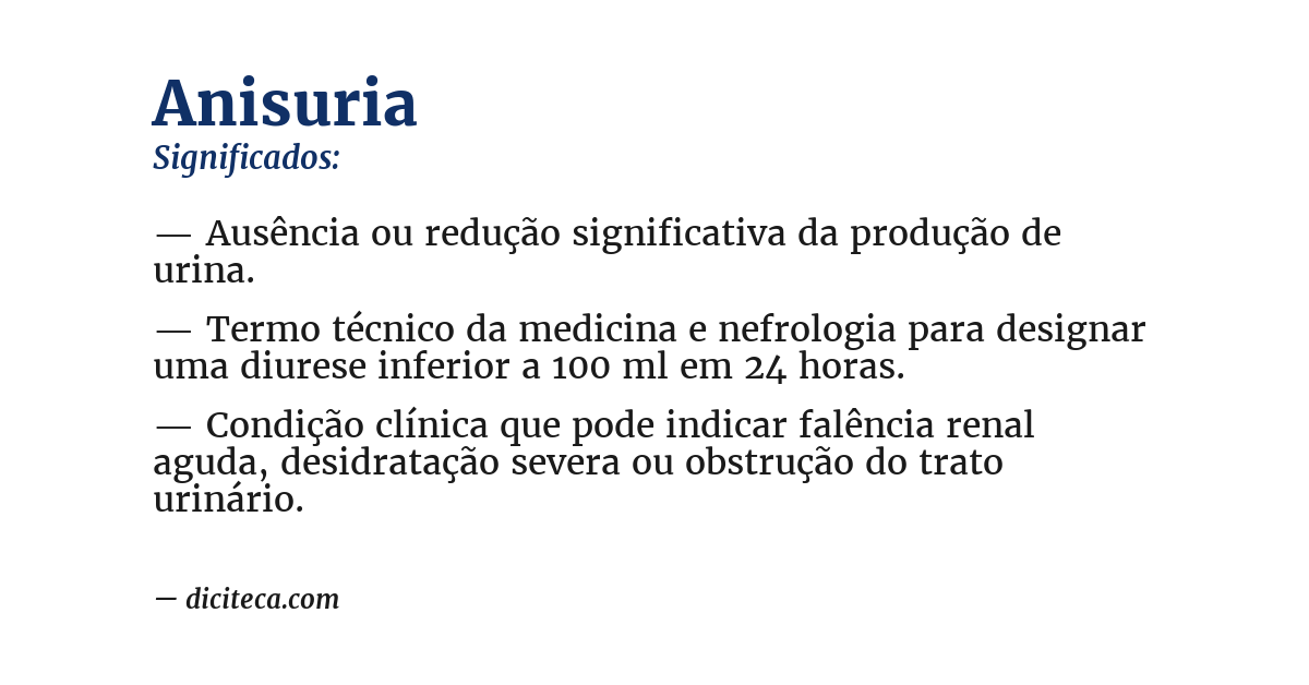 Significado de anisuria