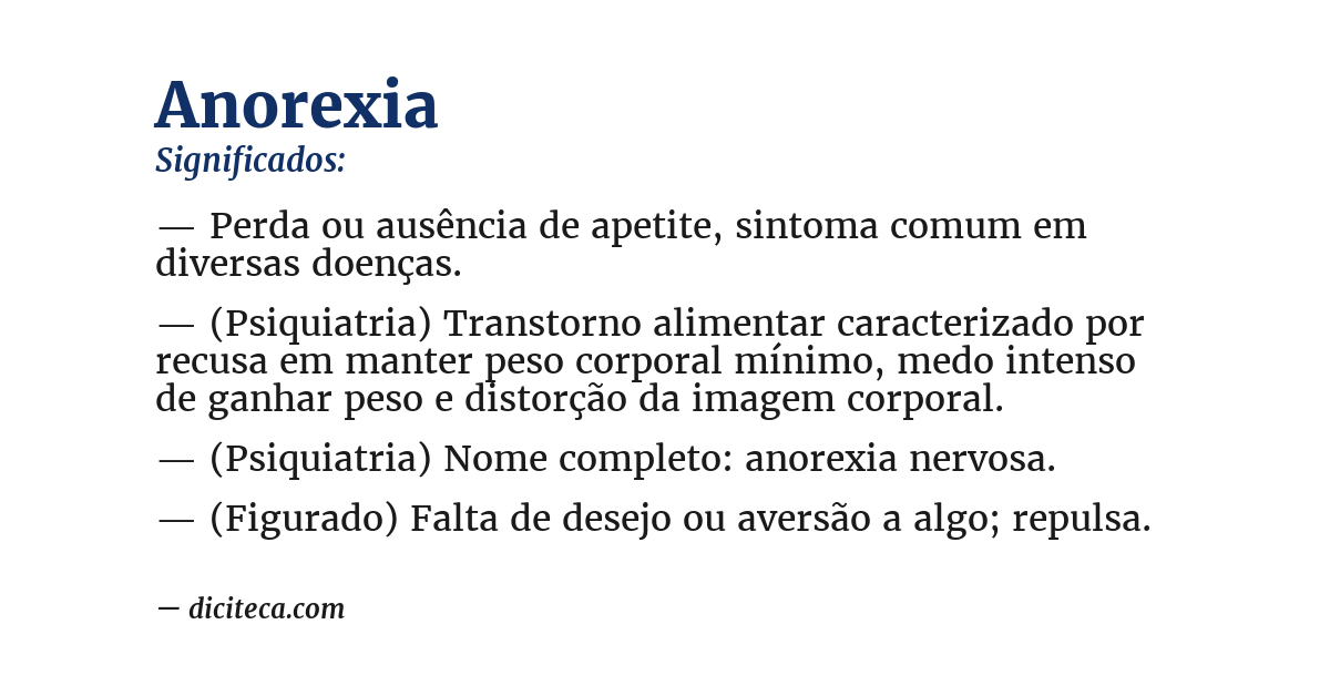 Significado de anorexia
