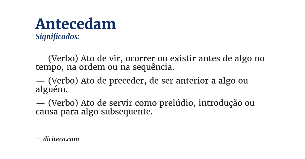 Significado de antecedam