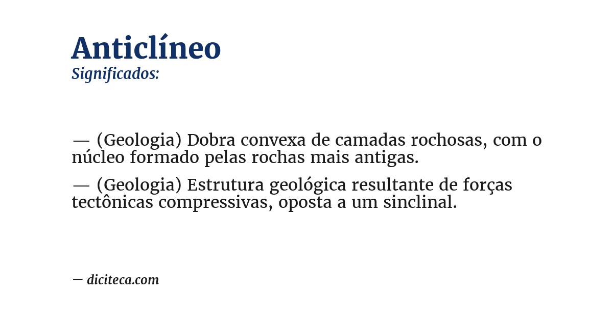 Significado de anticlíneo