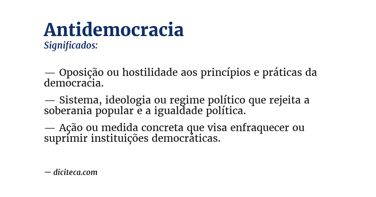 Significado de antidemocracia